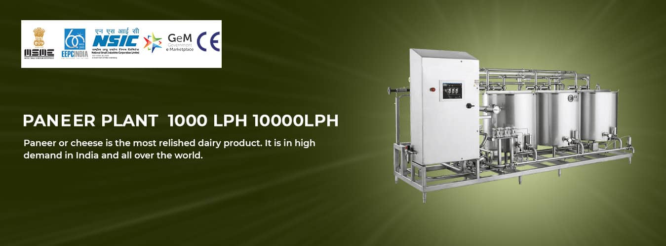 High-capacity dairy paneer plant with 1000 LPH 10000 LPH production for cheese and paneer processing.