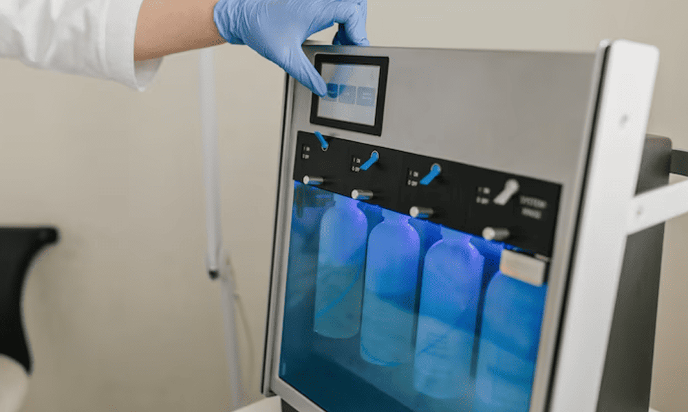 High-tech milk testing machine used in dairy equipment by NK Dairy Equipments.