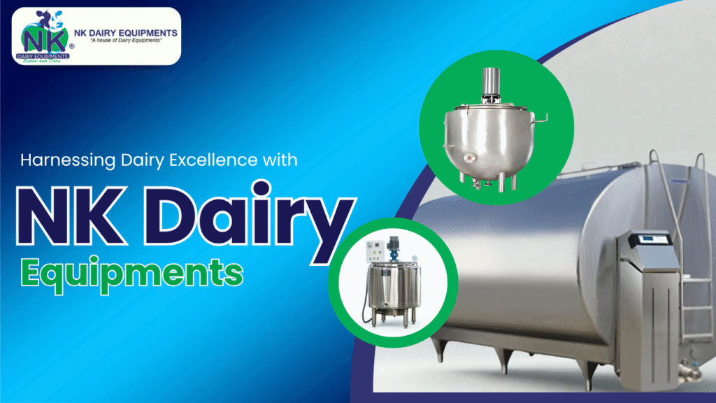 Stainless steel dairy processing equipment for cheese, milk, and yogurt production.