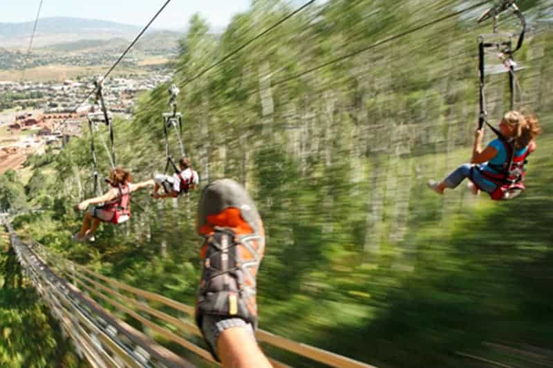 picture of people zip-lining