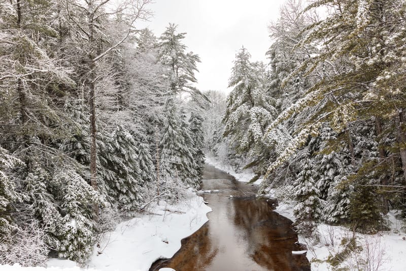 this is a picture of East Jordan Michigan in the winter