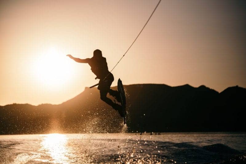 this is a picture of someone wakeboarding