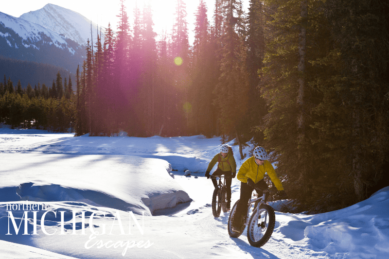 Winter mountain biking in northern michigan
