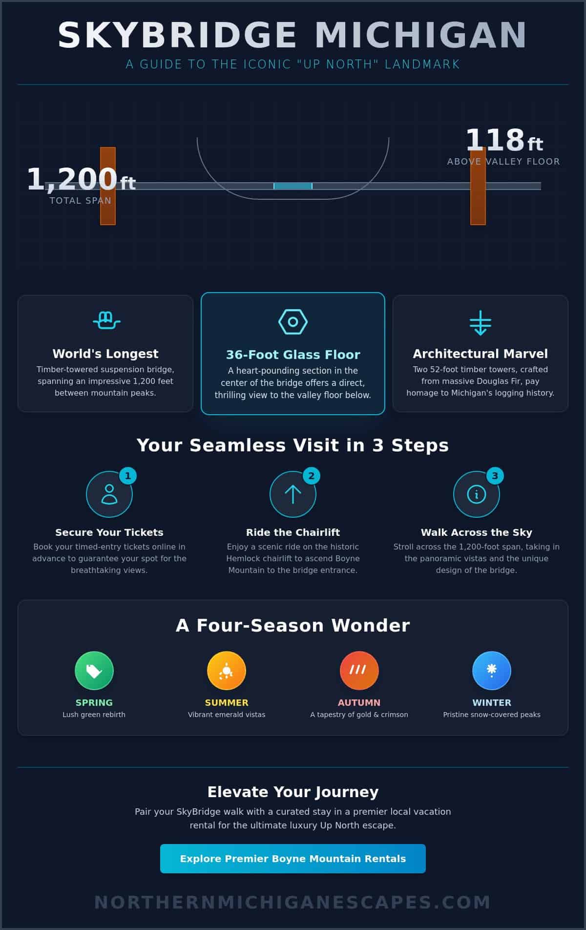 SkyBridge Michigan: The Ultimate Guide to the World’s Longest Timber-Towered Suspension Bridge