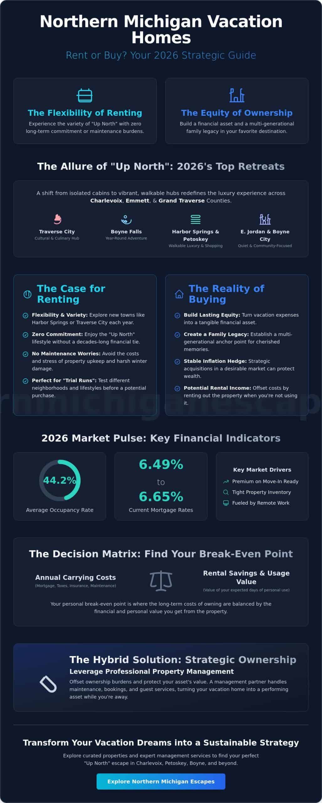Buying vs Renting a Vacation Home in Northern Michigan: The 2026 Decision Guide