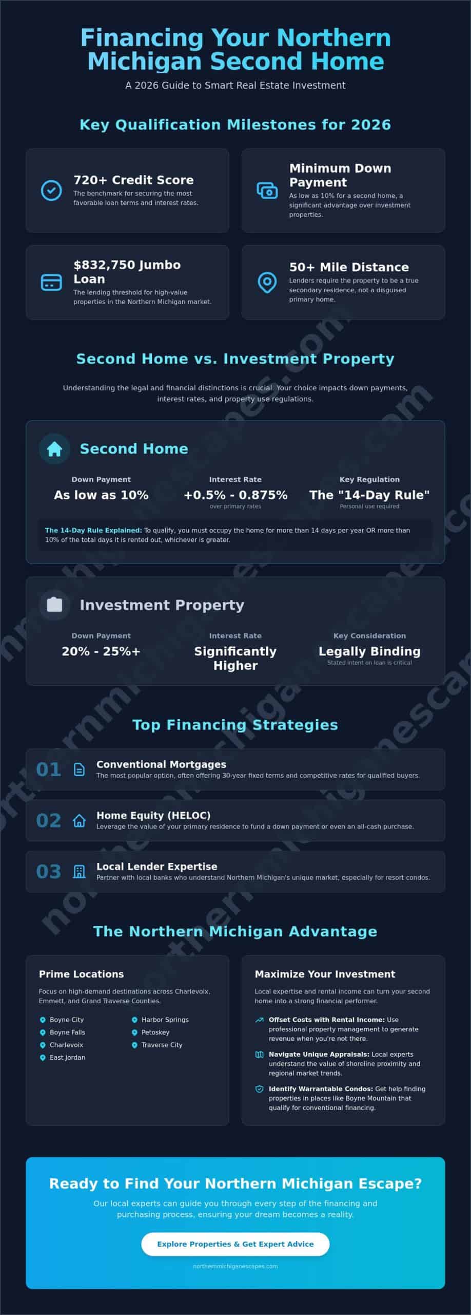 How to Finance a Second Home Purchase: A 2026 Guide for Northern Michigan Buyers