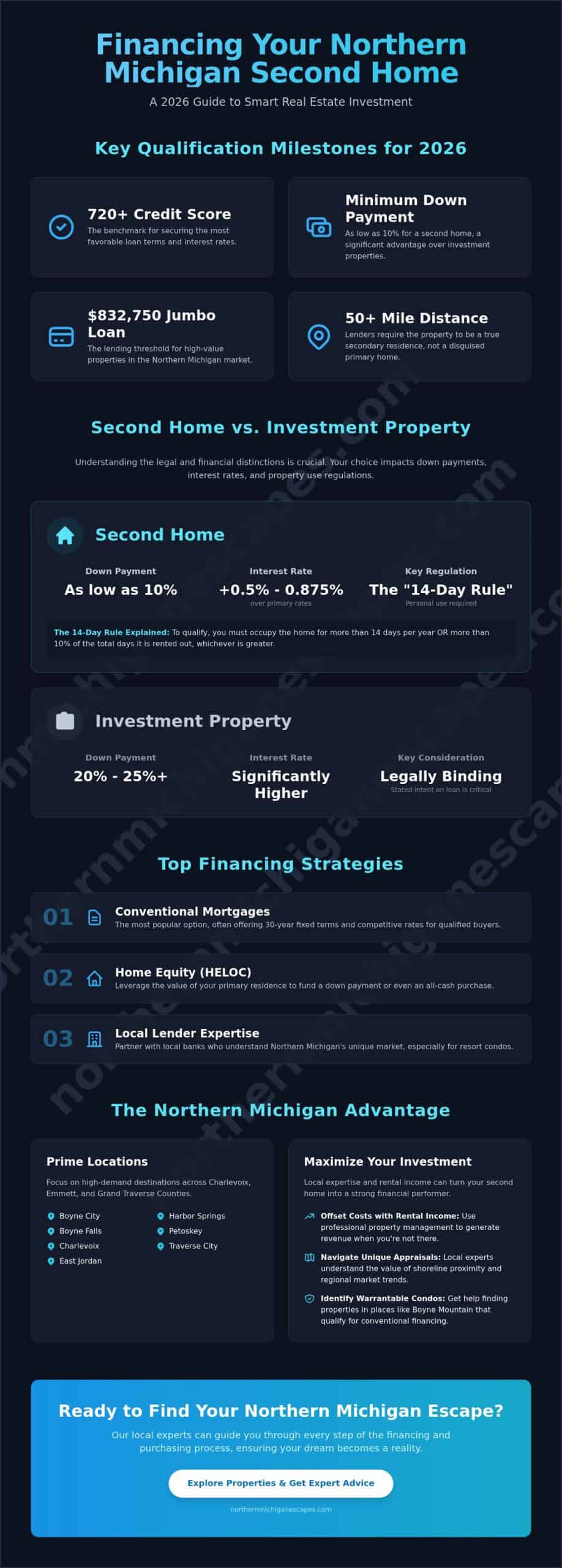How to Finance a Second Home Purchase: A 2026 Guide for Northern Michigan Buyers
