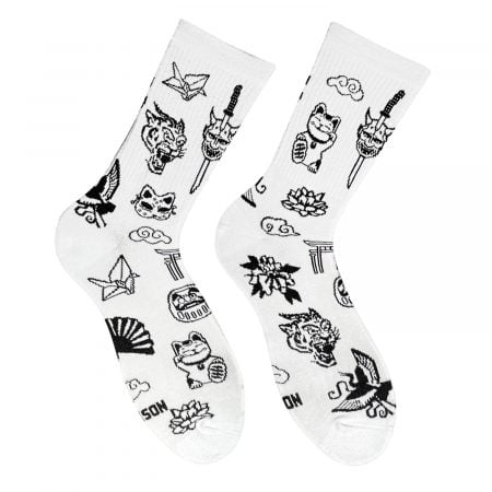 Yakuza Tattoo White шкарпетки NOSKAR