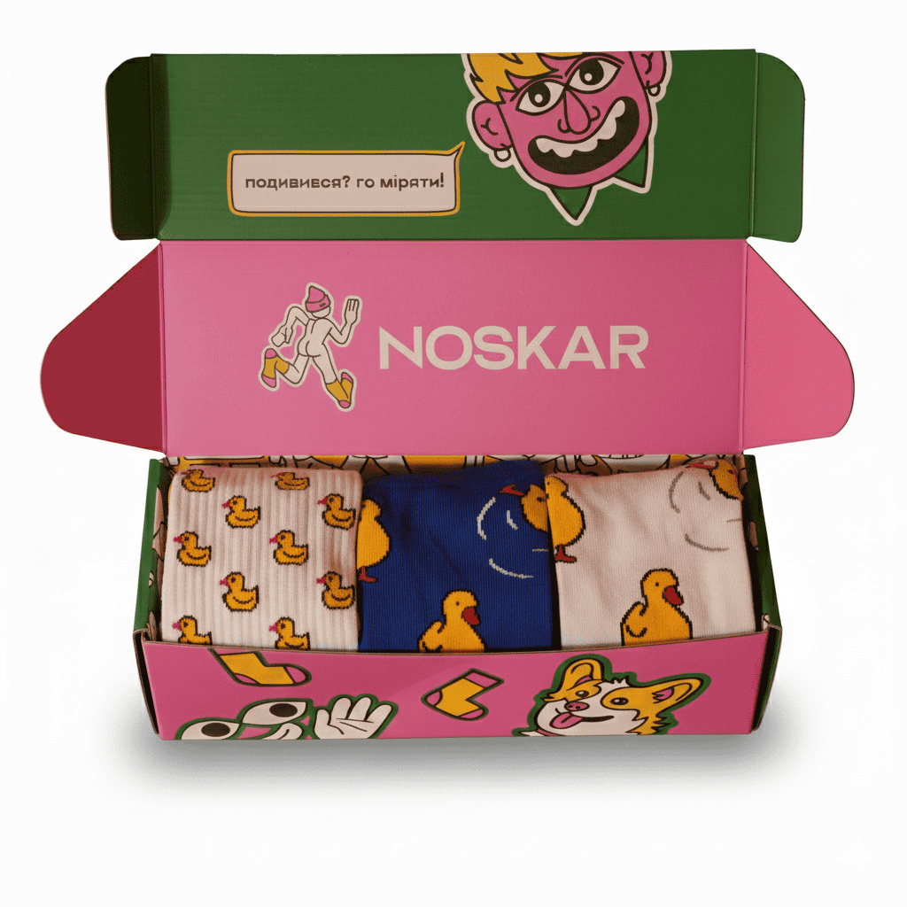 Подарунок “Качиний” шкарпетки NOSKAR