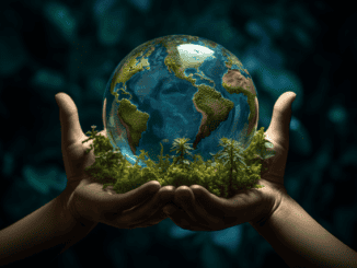 Terra sustentável em mãos, símbolo de preservação ambiental e responsabilidade ecológica.