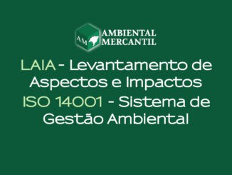 Levantamento de aspectos e impactos ambientais referente à norma ISO 14001 para gestão ambiental, promovendo práticas sustentáveis e responsabilidade ecológica.