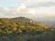 Paisagem de floresta tropical com montanhas ao fundo sob céu parcialmente nublado, destacando a biodiversidade e a importância da conservação ambiental.