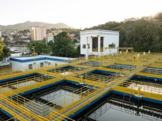 Estação de Tratamento de Água (ETA) em Cachoeiro de Itapemirim (ES), responsável pela produção de até 37 milhões de litros de água por dia. Foto: Divulgação