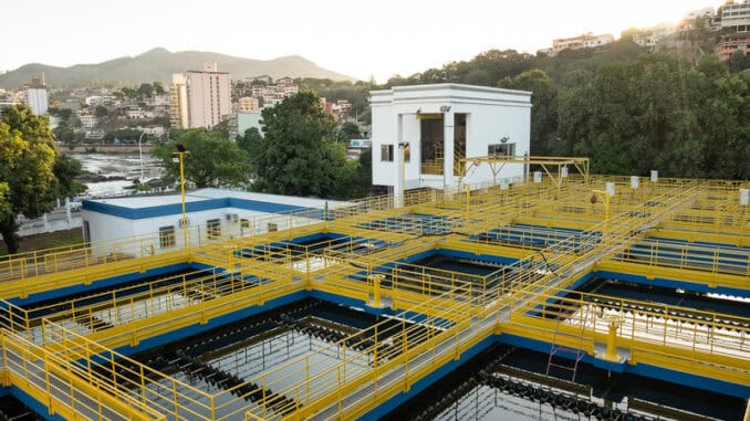 Estação de Tratamento de Água (ETA) em Cachoeiro de Itapemirim (ES), responsável pela produção de até 37 milhões de litros de água por dia. Foto: Divulgação