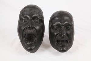 Original face casts of Jeffrey Jones used by the make-up department.  They now adorn my wall.