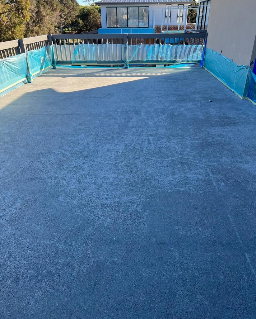 Decorative concrete resurfacing on balcony in Rosebud Melbourne