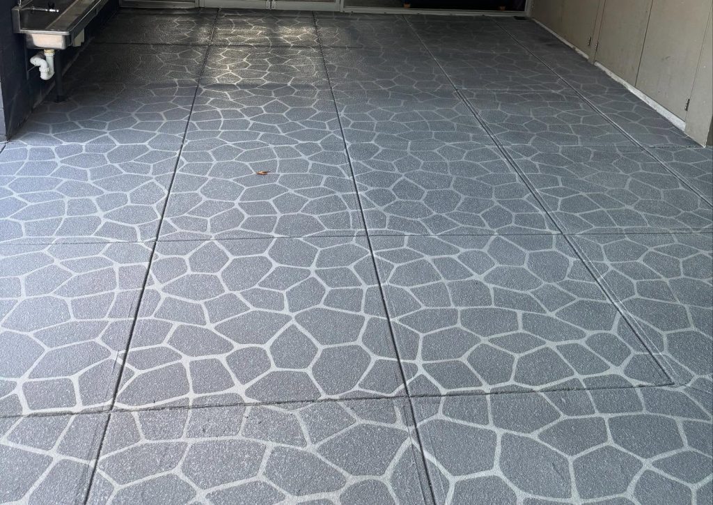 Stencil concrete resurfacing at school in Pakenham Melbourne – non-slip playground surface