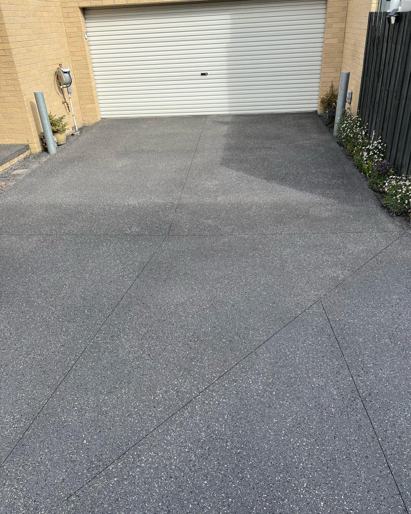 Concrete resurfacing Cape Woolamai exposed aggregate driveway finish