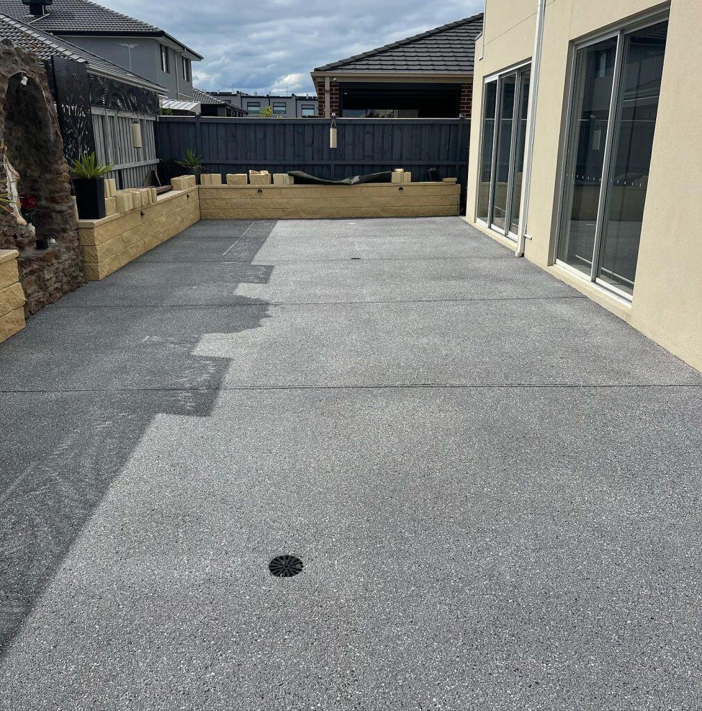 Exposed aggregate concrete resurfacing in Clyde