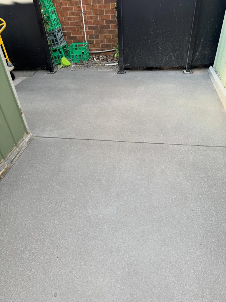 Single colour concrete resurfacing at Bupa aged care facility in Bonbeach