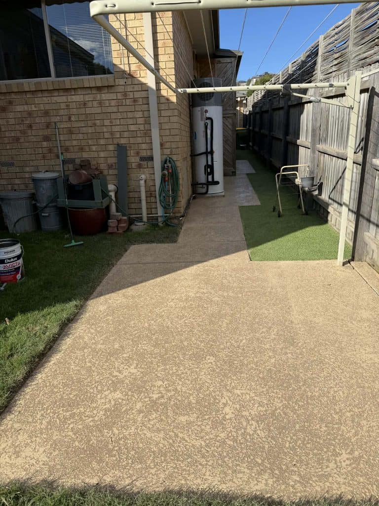 Cut-stone concrete resurfacing on a side pathway in Berwick