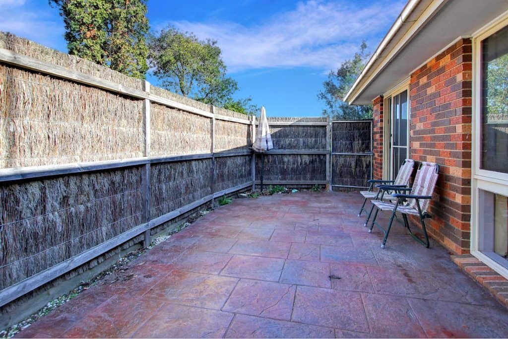 Slate impression concrete entertaining area Melbourne