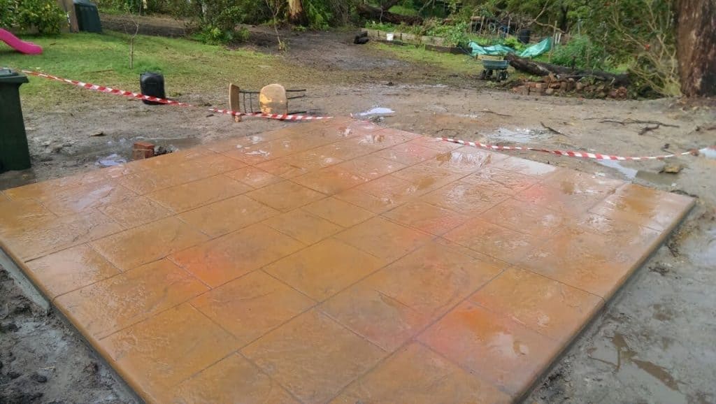 Slate impression concrete outdoor area Melbourne