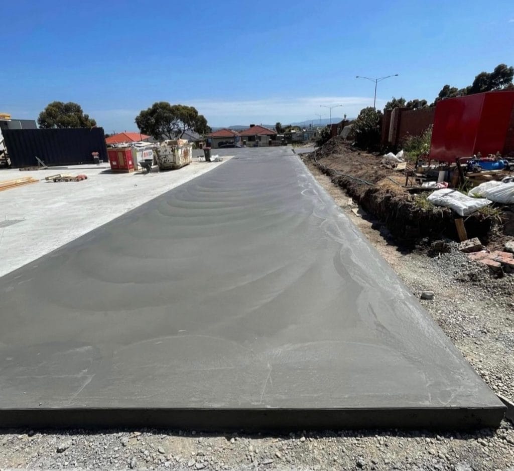 Commercial concrete driveway and car park installation in Melbourne