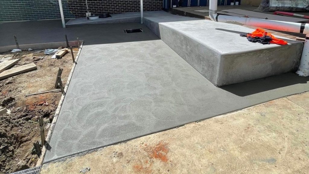 Concrete access ramp at Melbourne school entrance