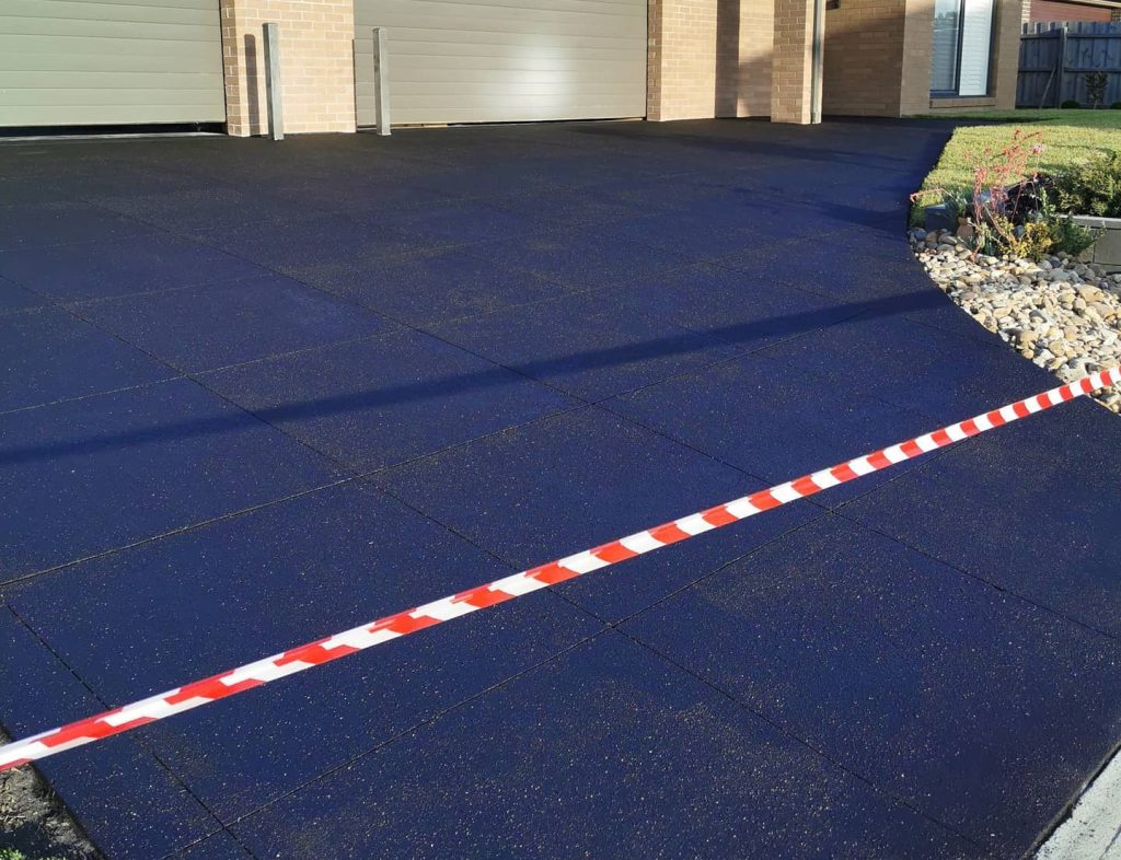 Single colour concrete resurfacing finish Melbourne blanket coat driveway