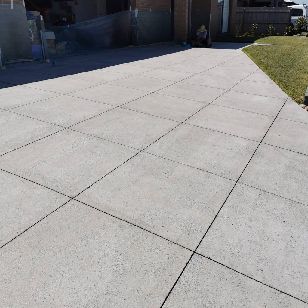 Concrete surface after grinding preparation before resurfacing Melbourne