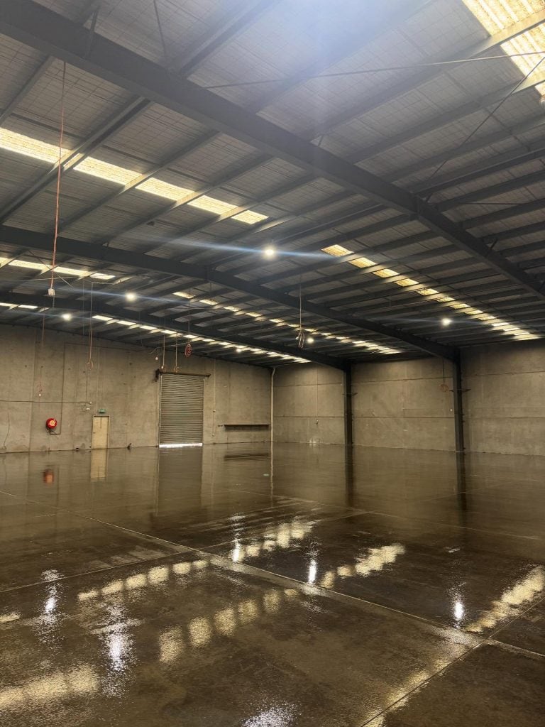 Concrete grind and clear epoxy flooring Melbourne