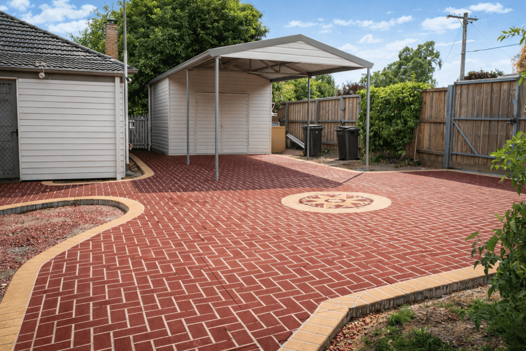 Concrete resurfacing driveway in Mornington-Peninsula by NuPave