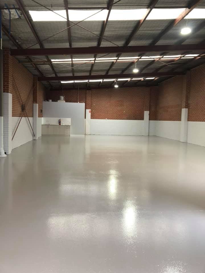 Commercial epoxy flooring in Melbourne factory warehouse
