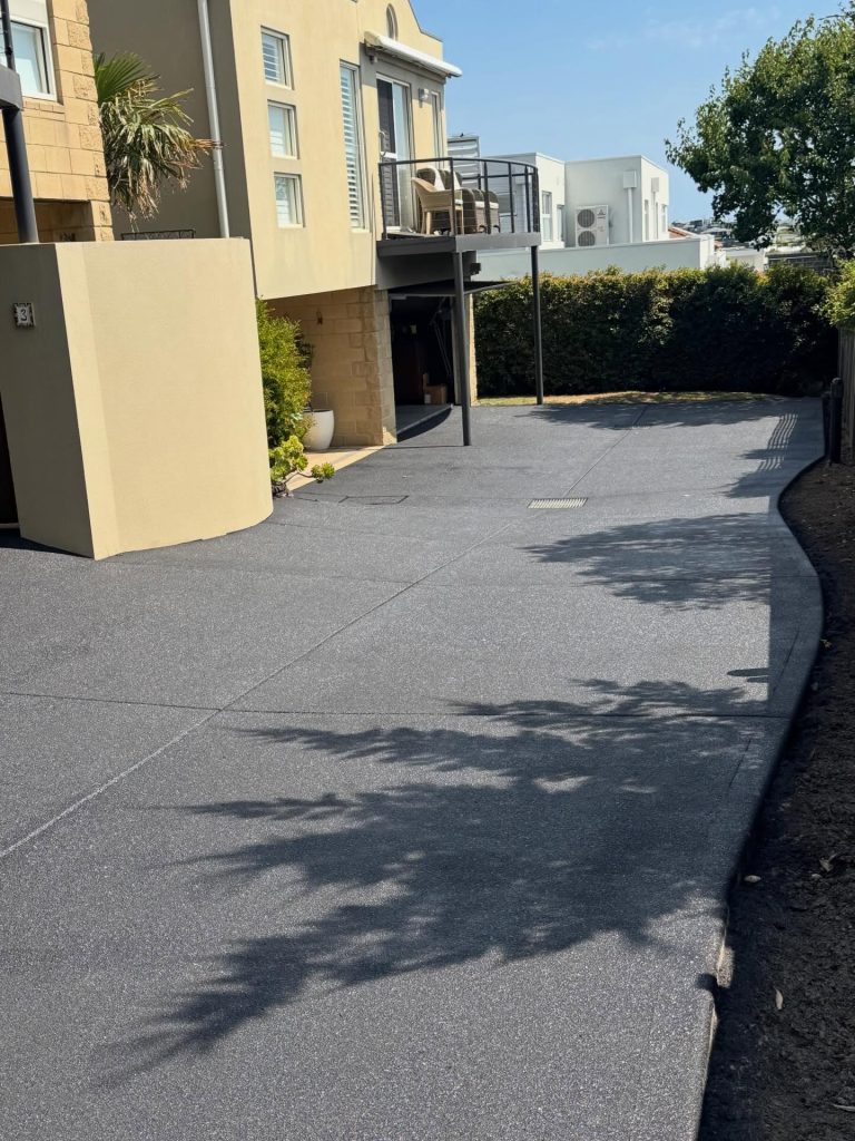 Single colour concrete resurfacing blanket coat driveway Mornington Melbourne