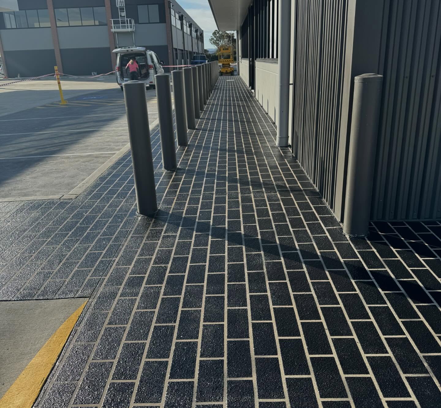 Decorative stencil concrete paving