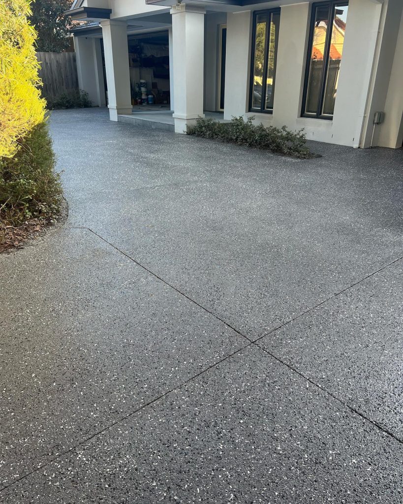 Exposed aggregate driveway resurfacing Bayside Melbourne completed finish clean surface