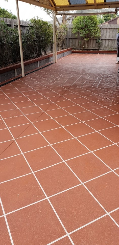 Stencil concrete entertainment area resurfacing Noble Park Melbourne