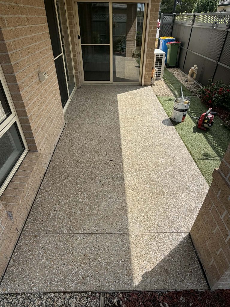 exposed aggregate patio after resealing Melbourne