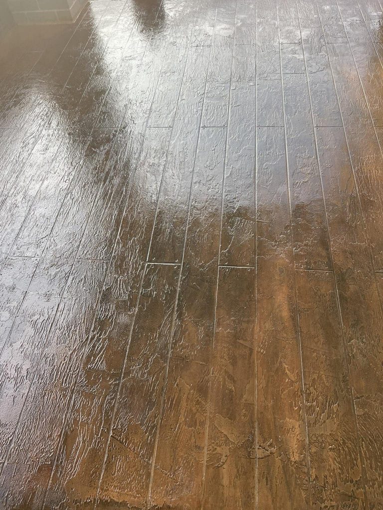 Wood-look Timbercrete concrete resurfacing finish in Clyde North
