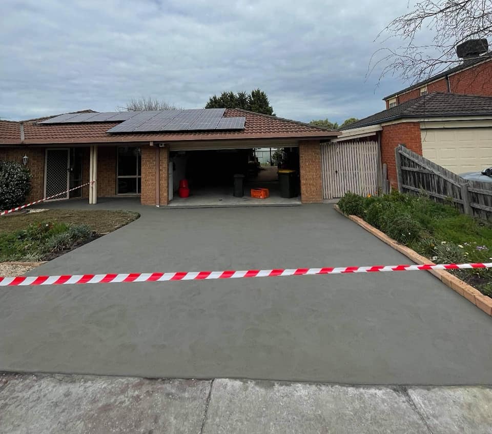 Concrete driveway installation