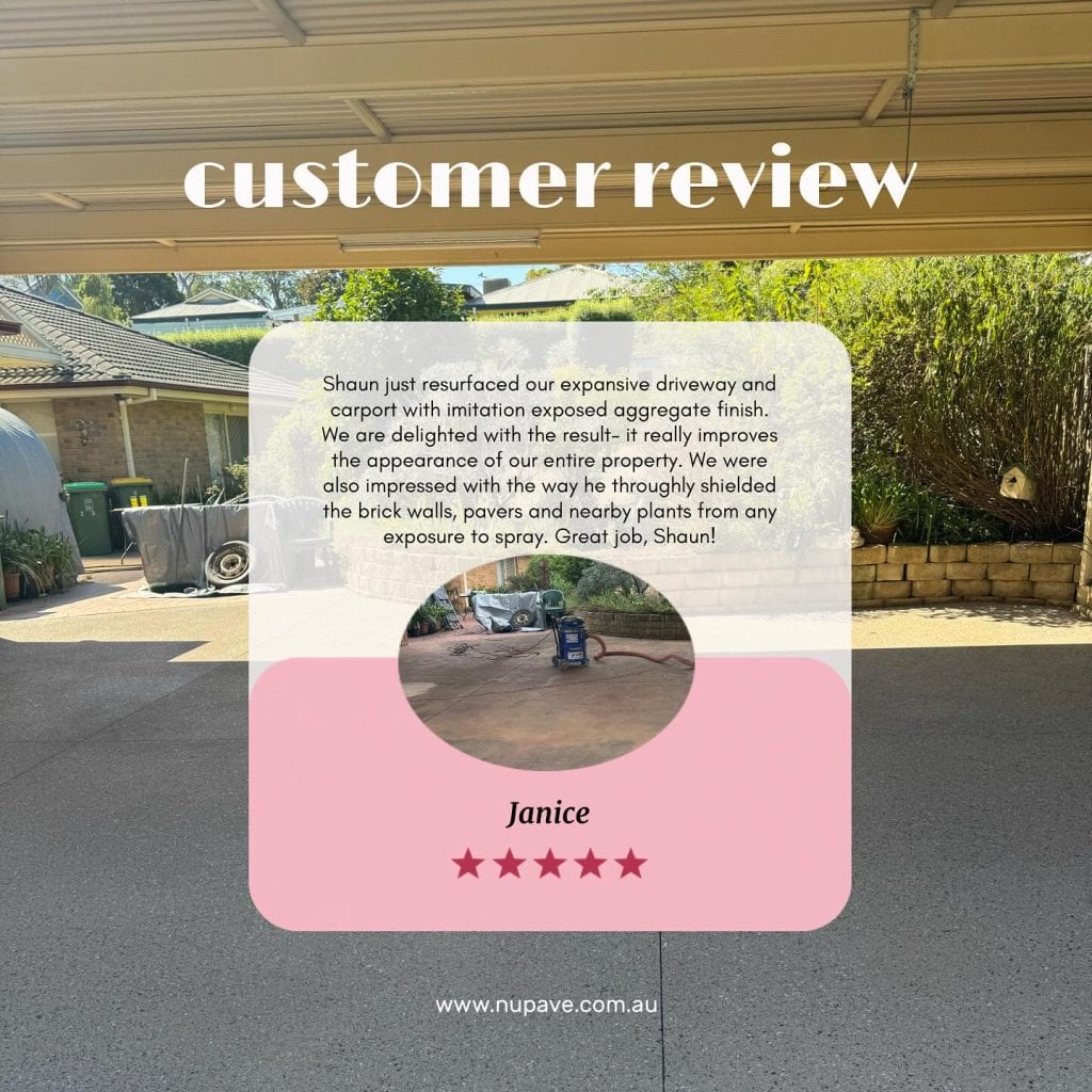 Customer review for concrete resurfacing project completed by Nupave