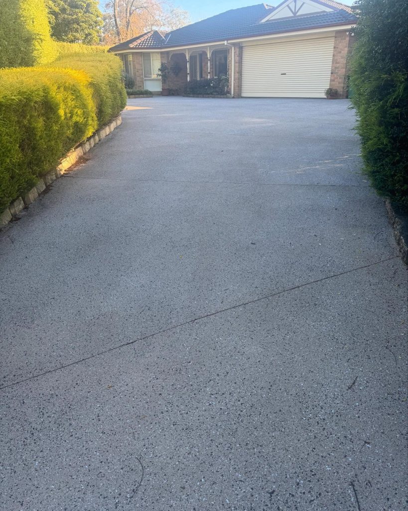 Concrete resurfacing over stencil concrete driveway in Mount Evelyn by Nupave