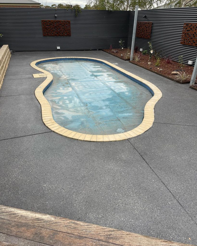 concrete resurfacing pool surround Melbourne non slip finish