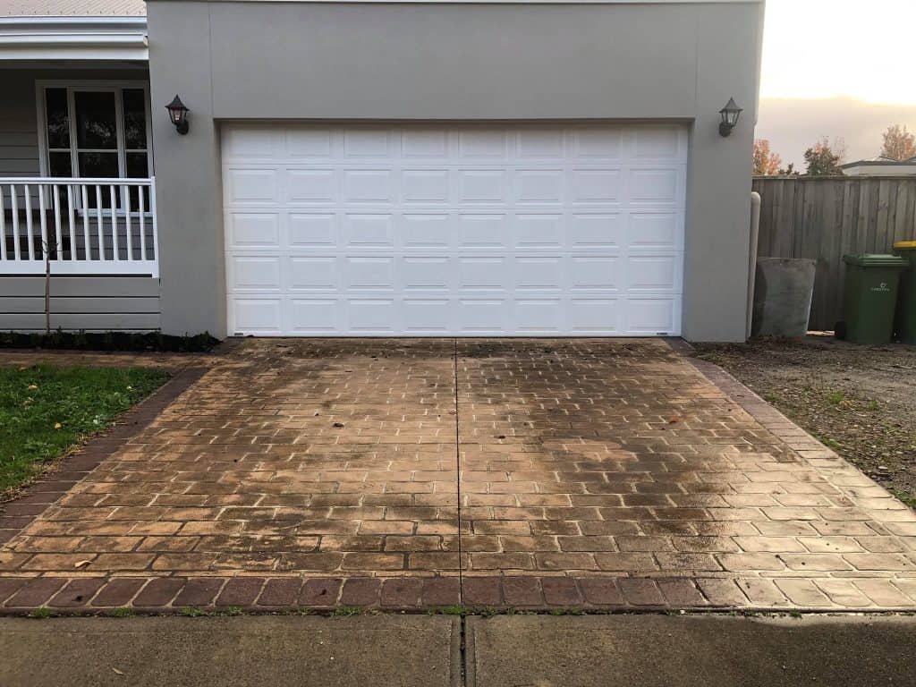 Before concrete sealing on a residential driveway in Pakenham