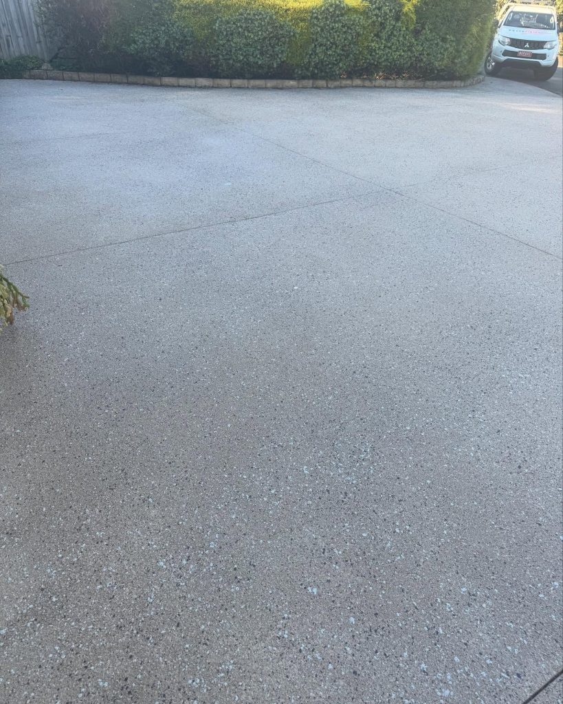 Concrete resurfacing finish over existing stencil concrete driveway in Mount Evelyn