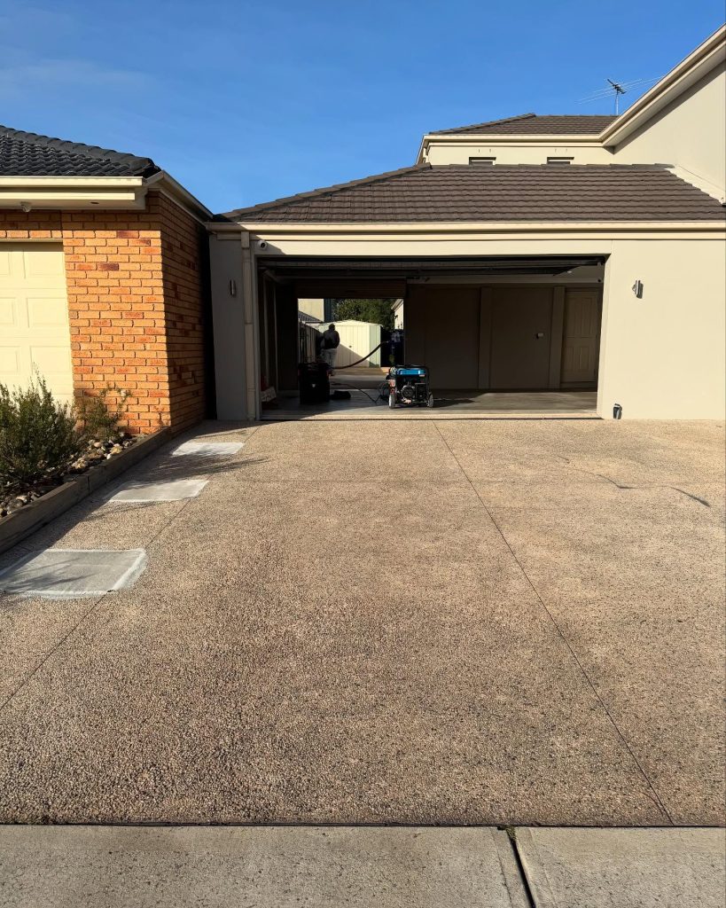 Concrete driveway before exposed aggregate resurfacing Melbourne