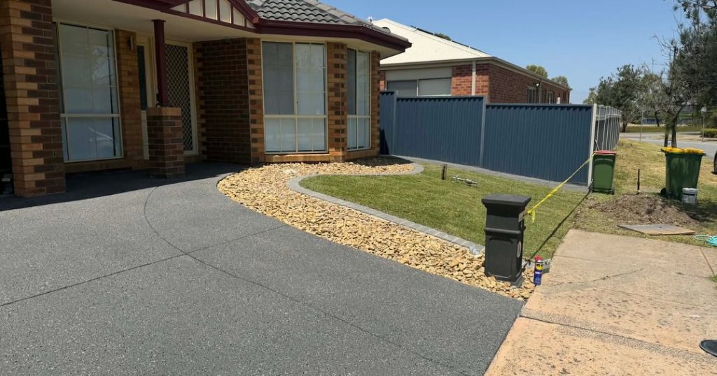 exposed aggregate driveway concrete resurfacing Melbourne cost example