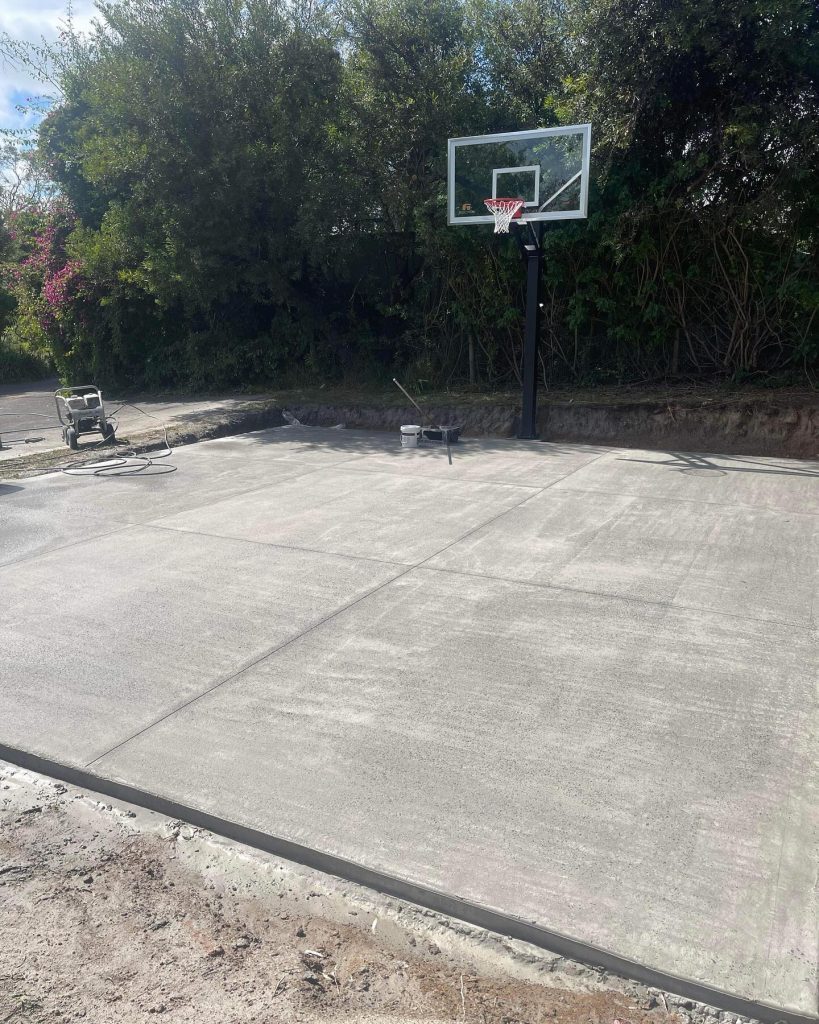 rain damaged concrete surface mount eliza uneven finish before repair