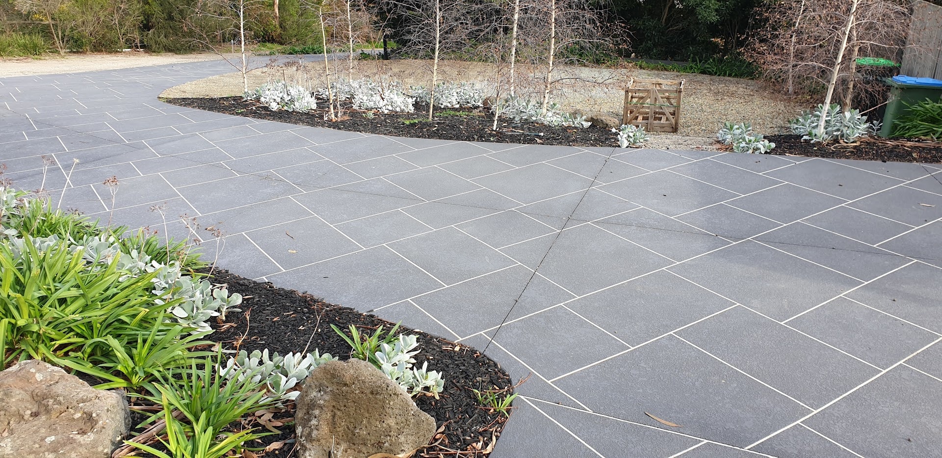 Decorative stencil concrete paving